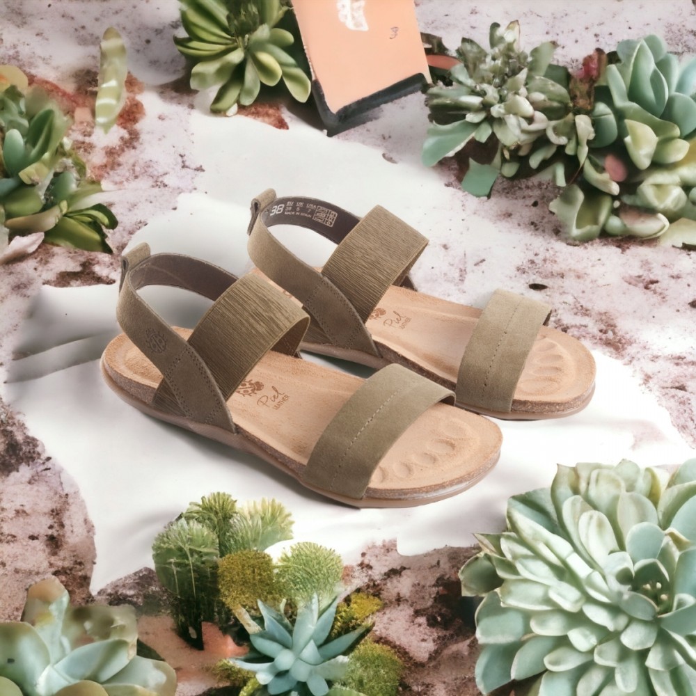 Sandalia Bios Plana Manacor 001 Trebol Verde Calzaro PV24 SS24|Calzaro