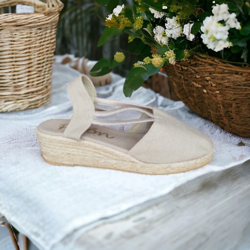 Alpargatas Esparto Piqué Picón 835 Piedra Beige Calzaro PV25|Calzaro